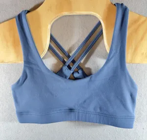 455 | Ryderwear Blue Strappy Cross Back‎ Sports Bra Womens Activewear thumbnail 1