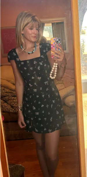 Floral Little Black Dress Size XS thumbnail 1