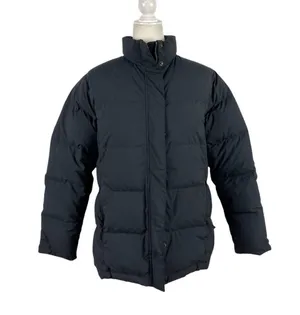 LL Bean Black and Pink Puffer Feather Down Puffer Full Zip Ski Winter Jacket M thumbnail 1