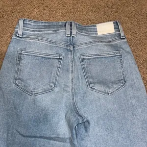 Paige Anessa Wide Leg Jeans High Rise‎ Patch Pocket Raw Hem Shooting Star 27 thumbnail 6