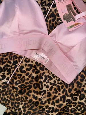 New! Women Juicy Couture Leopard Print Pajama Set with Pink Bralette. Small thumbnail 7
