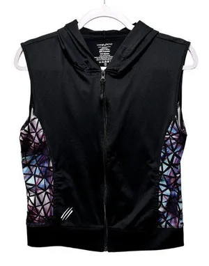 Covergirl Active Womens Size S Hooded Sleeveless Jacket Zip Front Printed‎ thumbnail 1