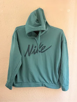 Nike Therma Soft Fleece Teal Pullover Hoodie Women's medium Loose Fit Sweatshirt thumbnail 11