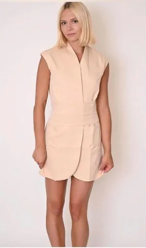 Honeyplum boutique. Wrap It Up dress Beige/tan Wrap dress thumbnail 2