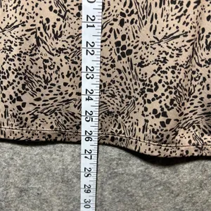 Cuddl Duds Microwear Long Sleeve Top Tan Black Animal Print Crew Neck‎ Womens M thumbnail 3