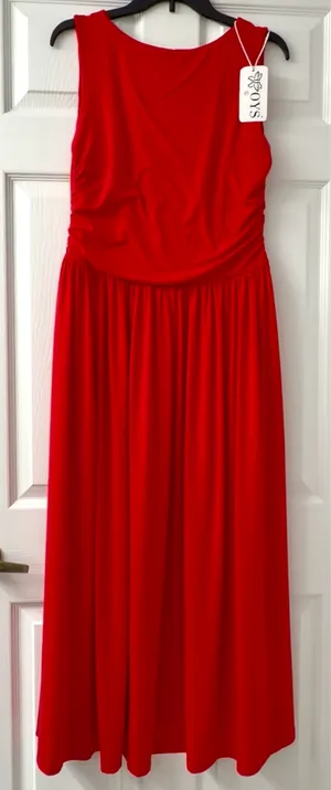 OYS~Elegant Sleeveless Red Maxi Dress. L thumbnail 2