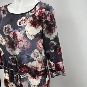 Club Monaco 3/4 sleeve floral print silk dress thumbnail 3