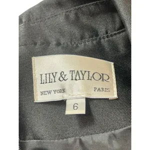 Lily & Taylor Black Lace Formal Dress Women’s 6 Satin Shawl Collar Midi Evening thumbnail 6