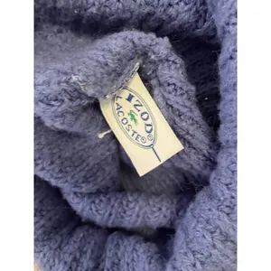 Vintage IZOD Lacoste Knit Scarf Hat Combo 100% Orlon Blue 80s Made USA thumbnail 8