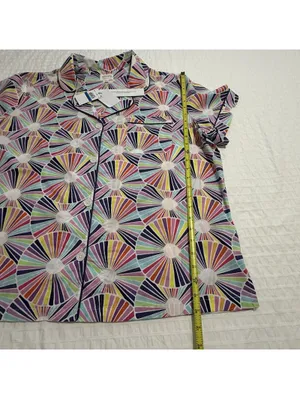 BedHead PJS Trina Turk Pajamas Fanfare Print Cotton Poplin Shorts Set NWT Sz XL thumbnail 6