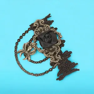 1pc‎ Retro Style Gothic Black Rose Lace Tassel Bracelet Spider Rose Bracelet thumbnail 2