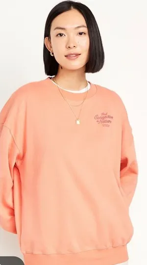 Old Navy SoComfy Oversized Sweatshirt Daybreak Drop Shoulder Pullover Size L thumbnail 1