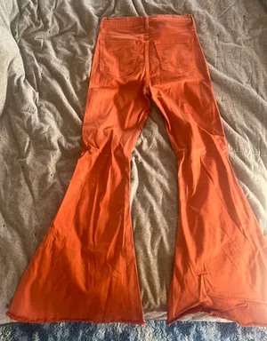 Sneak Peak Orange Flare Jeans thumbnail 3