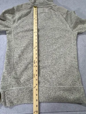 Fatface Pullover Sweater Size XS Grey Marl 1/4 Button Elbow Patches thumbnail 6