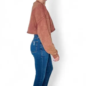 Alphalete Orange Red Cropped Athletic Casual Sweatshirt thumbnail 4