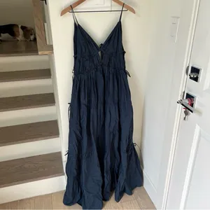 Jonathan Simkhai April Parachute Maxi Dress in Navy Blue thumbnail 4