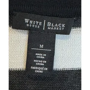 White House Black Market Women's Sweater‎ Snap Button Sparkle Striped Sz. Medium thumbnail 5