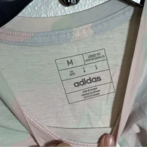 Adidas Women Loose Fit‎ Shirt Tie Dye Cropped Logo Top size M thumbnail 4