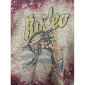 Gina Girls in Action Women Small Rodeo Faded Tie-Dye Red Sweatshirt‎ Casual Boho thumbnail 4