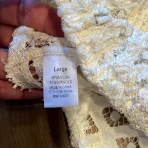 NWT- Altar’d State Ivory Lace Stretch Strappy Bralette Sz Large thumbnail 5