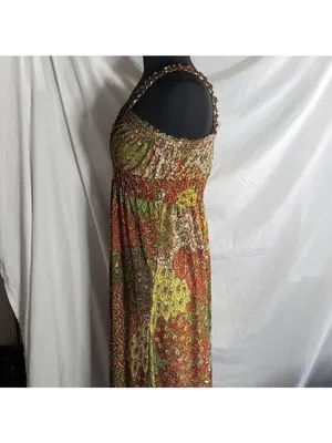 Paisley Print Halter Maxi Dress Size Small thumbnail 4