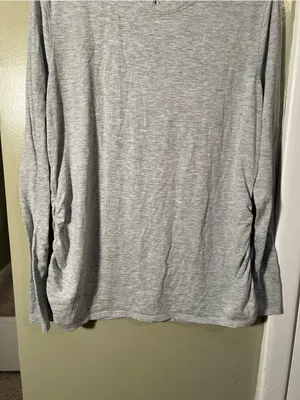 Athletic Works Women's Size Large 12-14 Long Sleeve T-Shirt Light Heather Gray thumbnail 3