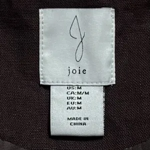 Joie Linen Blend Chocolate Brown‎ Zip-Front Midi Dress Quiet Luxury Old Money M thumbnail 9