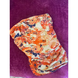 Anthropologie MAEVE Floral Ruched Tube Top Size Medium M FEMININE SEXY Smocked thumbnail 2