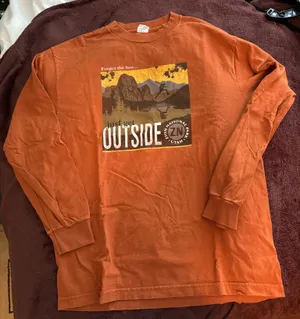 Zion National Park Utah Forget the Box Just Get Outside Orange Long Tee thumbnail 1