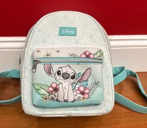 Loungefly Disney Lilo And Stitch Hibiscus Flowers‎ Sketch Mini Backpack thumbnail 1