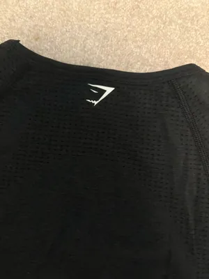 Gymshark Top Crop Long Sleeve Black thumbnail 3