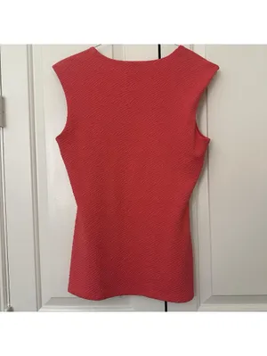Cache Pink Square Neck Sleeveless Tank Top Textured Shirt Sz M Medium Tencel thumbnail 2