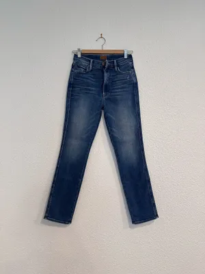 mother denim double dazzler leaps and bounds slim straight leg ankle jean vintage blue wash thumbnail 3
