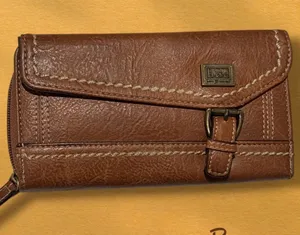 BOC Born Concept Cognac Brown Organizer Flap Wallet Clutch thumbnail 1