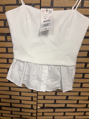Zara white tank top size small thumbnail 3