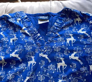Tafford Uniform Christmas Scrub Top Multiple Size M thumbnail 4