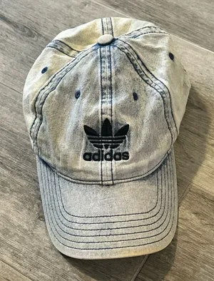 Adidas Originals Trefoil Distressed Hat Acid Stonewash Denim Strapback Hat thumbnail 1
