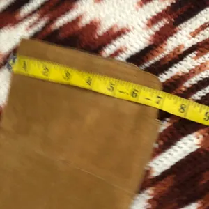 Marc Fisher Banana Tan Leather suede knee-high boots 2” heels #western #campus #harness #boho #buckles - Sz 6M thumbnail 6