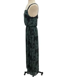 Zara Maxi Dress Tie‎ Dye Printed Chiffon Beaded Straps Green Size Small thumbnail 9