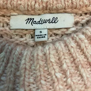 Madewell Light Pink Cotton Wool & Alpaca Blend Crewneck Oversized Baez Sweater thumbnail 9