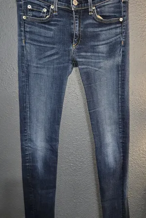 Rag & Bone Blue Skinny Jeans with Vintage Wash thumbnail 1