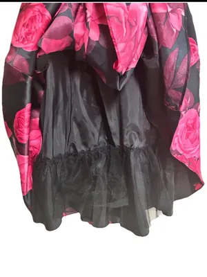 Betsy & Adam Dress Size 8 Black Floral Party Wedding Guest Formal Sleeveless NWT thumbnail 2