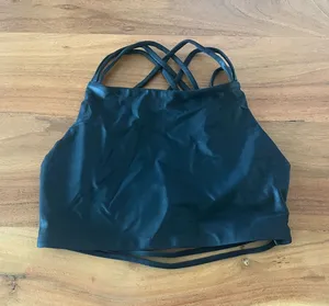 Carbon38 Black Strappy Back Sports Bra thumbnail 1