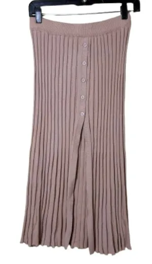 CIDER Neutral Nude Cream Midi Long Pleated Skirt New with Tags Size Small thumbnail 1