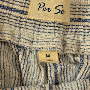 Per Se Linen Blend White and Blue Cargo Shorts Relaxed Fit Size Medium thumbnail 5