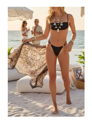 new Frankie’s Bikinis ↯ Kailyn Skimpy Ring Detail Bikini Bottoms ↯ Black ↯ Large thumbnail 14