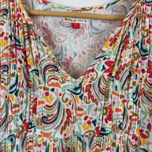 Marine Layer Scarlett Mini Dress Size Medium Women's Colorful V neck thumbnail 4