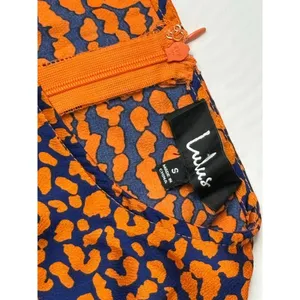 Lulu's C173T Color Me‎ Wild Cheetah Print Peplum Blouse SMALL Orange Retro thumbnail 2