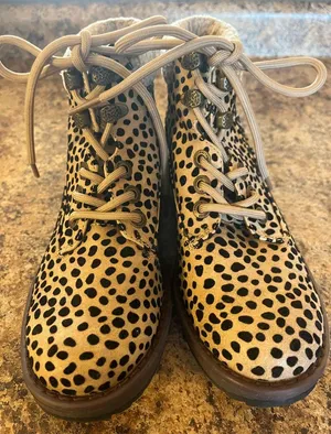 Blowfish Malibu Sand Pixie Leopard Lace Up Lined Ankle Boots Size‎ 8 thumbnail 1