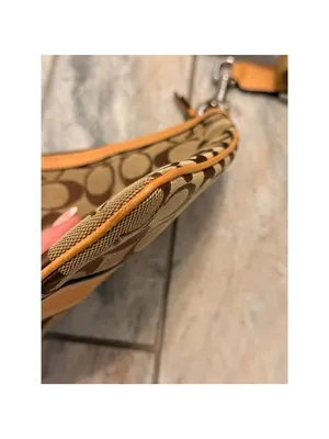 Coach Signature Jacquard Shoulder Cross Body E05N-6016 Canvas/Leather 9"x7" thumbnail 6